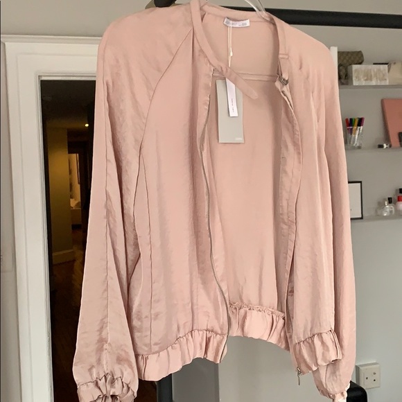 Zara Jackets & Blazers - Zara silk bomber jacket in blush NWT